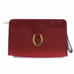 セカンドバッグ クラッチバッグ 総柄 レザー 赤 レッド