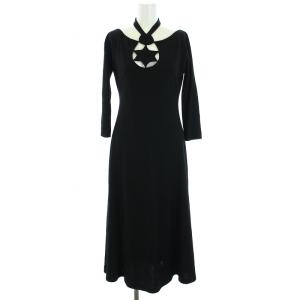 ワンピース ホルターネック ひざ丈 ロング 40 M 黒 ブラック