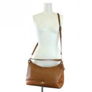 COACH ラグジュアリー ペブルド レザー セレスト EW ホーボー ショルダーバッグ 2WAY ブラウン