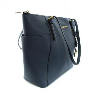 MICHAEL Michael Kors トートバッグ ショルダーバッグ レザー チャーム付 紺 ネイビー