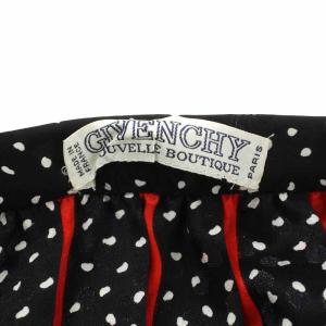 GIVENCHY プリーツスカート ロング ミモレ ドット ストライプ 黒 ブラック