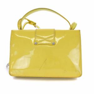 JIMMY CHOO REBEL レベル ハンドバッグ ショルダーバッグ クロスボディバッグ 2WAY エナメル 黄色 イエロー