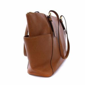 MICHAEL Michael Kors Jet Set トートバッグ ショルダーバッグ レザー MKロゴチャーム 茶 ブラウン