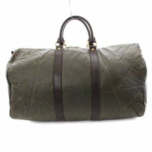 HUNTING WORLD ボストンバッグ レザー ナイロン カーキ 茶 ブラウン