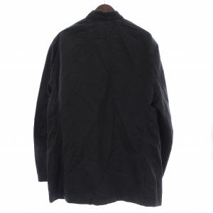 Zegna シャツジャケット バンドカラー 麻 リネン混 54 XL 黒 ブラック