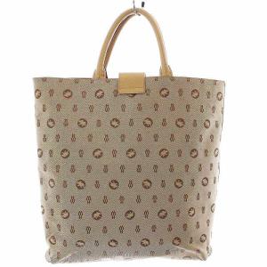 HUNTING WORLD トートバッグ ハンドバッグ 総柄 キャンバス レザー ベージュ