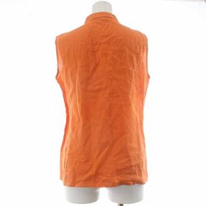 ETRO ブラウス シャツ ノースリーブ 刺繍 麻 リネン 12anni M オレンジ