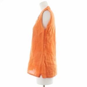 ETRO ブラウス シャツ ノースリーブ 刺繍 麻 リネン 12anni M オレンジ