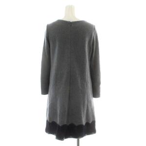 TO BE CHIC ワンピース ひざ丈 長袖 レース ウール 38 M グレー