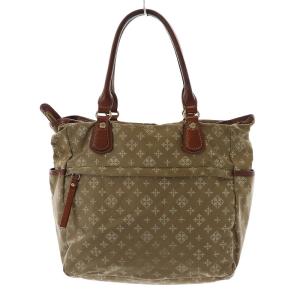 russet トートバッグ ハンドバッグ ショルダーバッグ 総柄 ナイロン レザー ベージュ 白 ホワイト 茶色 ブラウン EC