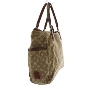 russet トートバッグ ハンドバッグ ショルダーバッグ 総柄 ナイロン レザー ベージュ 白 ホワイト 茶色 ブラウン EC