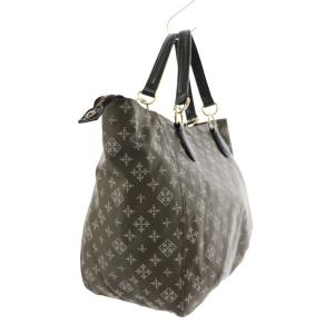 russet トートバッグ ハンドバッグ 総柄 ナイロン レザー グレー 白 ホワイト 黒 ブラック EC