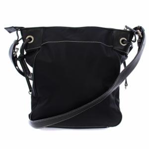ショルダーバッグ ナイロン レザー 黒 ブラック