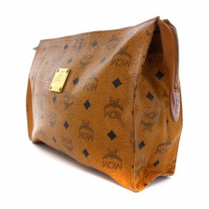 MCM セカンドバッグ クラッチバッグ 総柄 レザー 茶 ブラウン