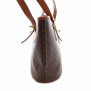 CELINE トートバッグ マカダム柄 PVC レザー 茶