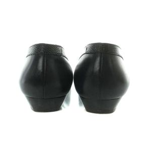 Salvatore Ferragamo ヴァラリボン パンプス ヒール アーモンドトゥ レザー 8 25.5cm 黒 ブラック