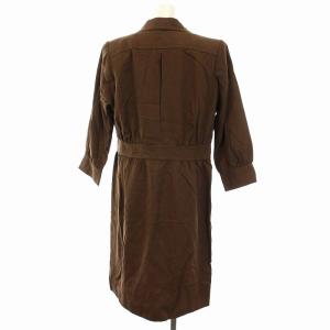 YVES SAINT LAURENT PARIS ヴィンテージ ワンピース ロング 七分袖 茶 ブラウン