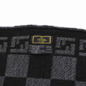 FENDI マフラー ストール ズッカ柄 黒 ブラック グレー