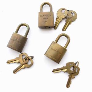 LOUIS VUITTON カデナ 南京錠 パドロック 三点セット ゴールド ブロンズ