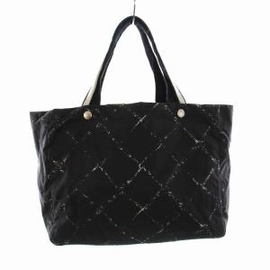 CHANEL 旧トラベルライン トートMM トートバッグ ハンドバッグ 6番台 黒 ブラック