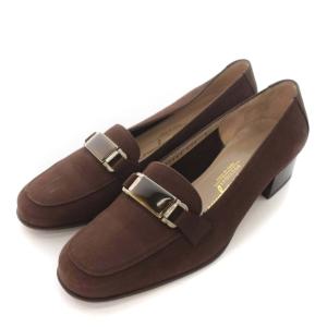Salvatore Ferragamo パンプス ローファー ローヒール ヌバックレザー 靴 シューズ 6 23.5cm 茶 ブラウン