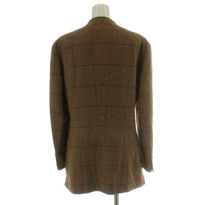 GIORGIO ARMANI LE COLLEZIONI ノーカラージャケット シルク 絹 40/6 M 茶 ブラウン