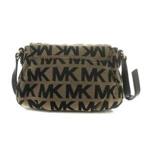 MICHAEL KORS ショルダーバッグ ポシェット ロゴ 総柄 キャンバス レザー 茶 ブラウン 黒 ブラック