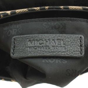 MICHAEL KORS ショルダーバッグ ポシェット ロゴ 総柄 キャンバス レザー 茶 ブラウン 黒 ブラック