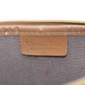 Christian Dior ポーチ 化粧ポーチ ロゴ 総柄 レザー ベージュ
