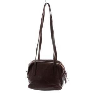 PRADA ハンドバッグ ショルダーバッグ レザー 茶 ブラウン