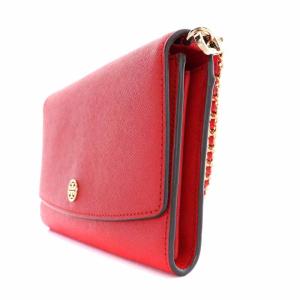 TORY BURCH ショルダーウォレット ショルダーバッグ レザー フラップ チェーン 赤 レッド