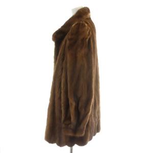 SAGA MINK 銀サガ 毛皮コート ミドル丈 ミンク アウター 11 L 茶 ブラウン