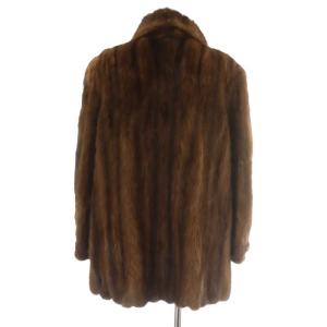 SAGA MINK 銀サガ 毛皮コート ミドル丈 ミンク アウター 11 L 茶 ブラウン