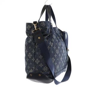 russet トートバッグ ショルダーバッグ 2WAY デニム 総柄 キャンバス インディゴ EC