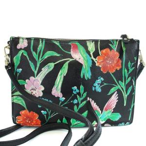 kate spade new york ショルダーバッグ クラッチバッグ 2WAY ボタニカル柄 総柄 黒 ブラック