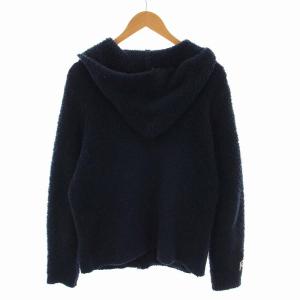 BAREFOOT DREAMS ロンハーマン Ron Herman ワンポイント パイル パーカー ボア フリース ジップアップ M 紺 ネイビー