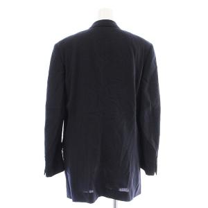 Aquascutum テーラードジャケット ダブル 紺ブレ 背抜き 肩パッド 金ボタン ウール 11 L 紺 ネイビー