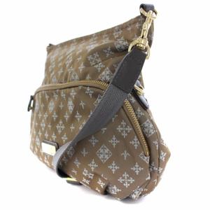 russet モノグラム ショルダーバッグ ナイロン 茶 ブラウン 青 ブルー