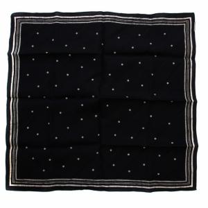 MARGARET HOWELL ドット柄スカーフ 黒 ブラック 白 ホワイト