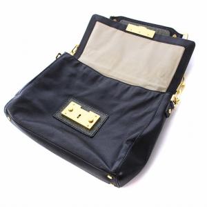 TORY BURCH チェーンストラップ ワンショルダーバッグ レザー ゴールド金具 黒 ブラック TKX4-05