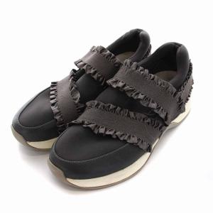 フリルモチーフスリッポンスニーカー ローカット シューズ 24cm グレー