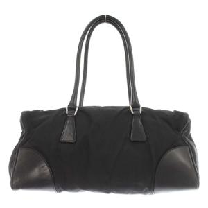 PRADA ナイロン トートバッグ ハンドバッグ ミニボストン 三角プレート 黒 ブラック