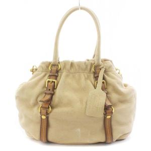 PRADA BN1773 ハンドバッグ ショルダーバッグ 2WAY ディアスキン レザー ベージュ 