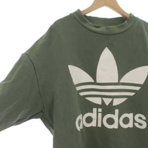 adidas Originals スウェット トレーナー プルオーバー リラックスフィット ロゴ プリント 長袖 S 緑 グリーン