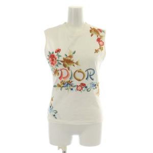 カットソー ノースリーブ コットン 刺繍 金魚 2002 36 白