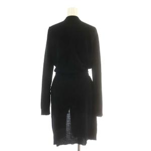 DOLCE&GABBANA カーディガン 長袖 ロング丈 リボン 40 L 黒 ブラック