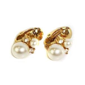 イヤリング 両耳用 アクセサリー パール ストーン ゴールドカラー