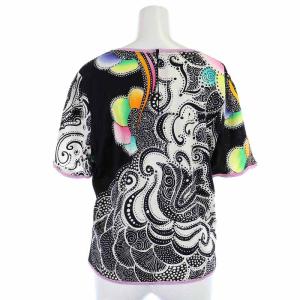 LEONARD FASHION カットソー コットン リボン ペイズリー柄 半袖 LL マルチカラー