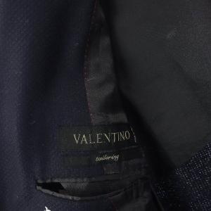 VALENTINO テーラードジャケット シングル カシミヤ混 ウール 紺 ネイビー