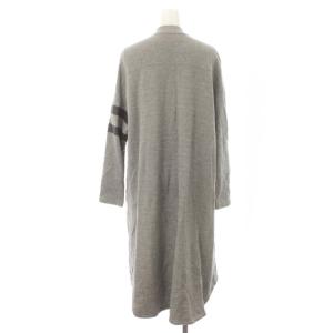 AMERICANA ロングカーディガン トッパー スウェット ライン プリント F グレー